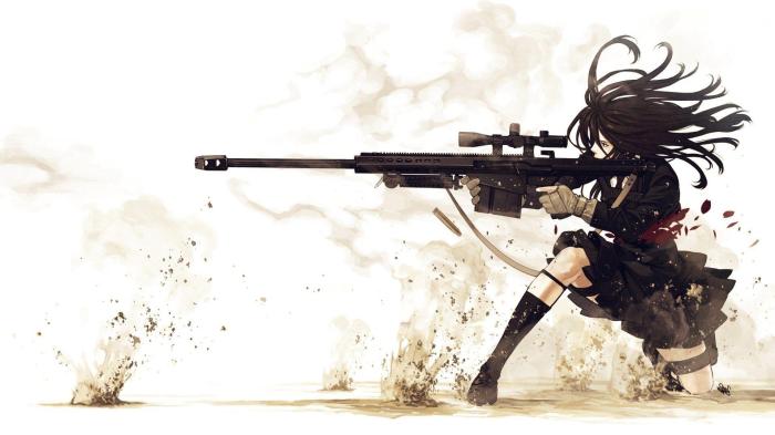 Anime coloring pages female sniper