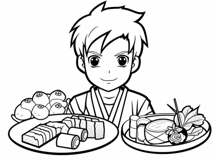 Coloring pages food cute anime comments