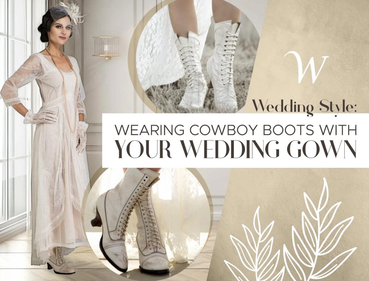 Cowboy boots to wear with wedding dress