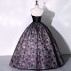 Gothic Wedding Dresses Black and Purple Elegance