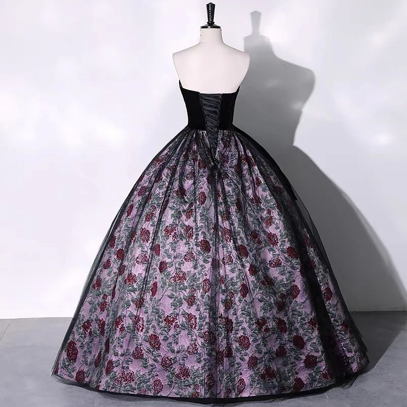 Gothic wedding dresses black and purple