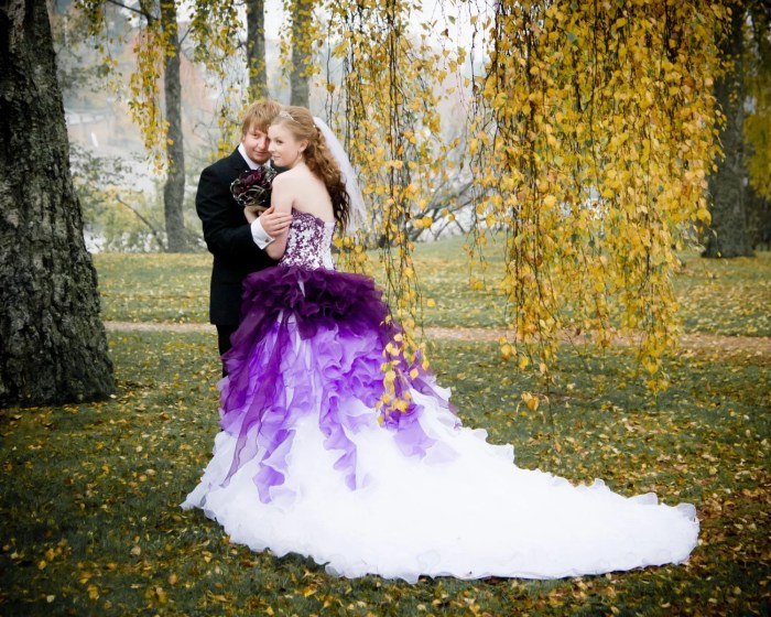 Purple wedding dress for bride