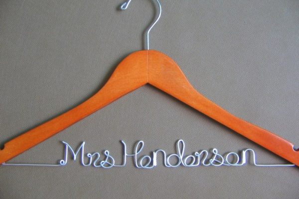 Personalized wedding dress hanger