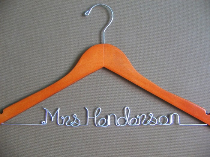 Personalized wedding dress hanger