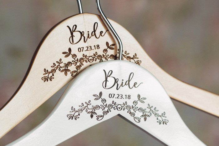 Personalized wedding dress hanger