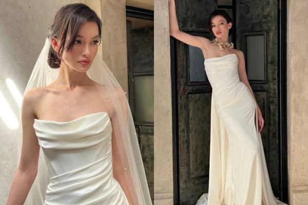 Cowl neck wedding dresses