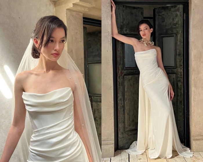 Cowl neck wedding dresses