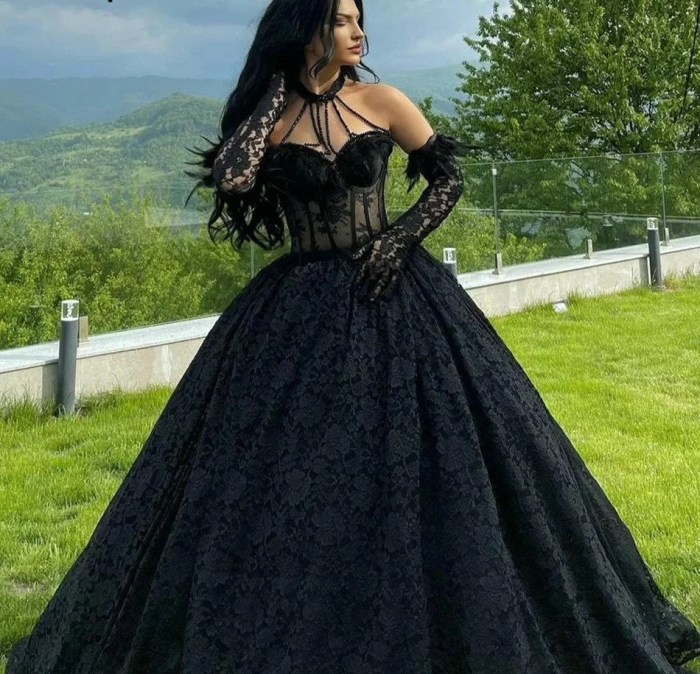 Gothic wedding dresses black and purple