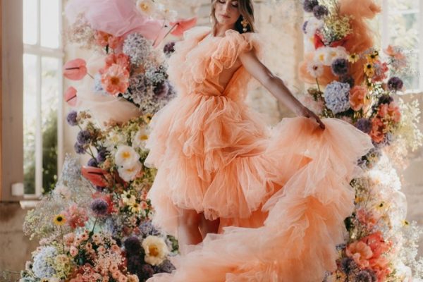 Peach dresses for wedding guest